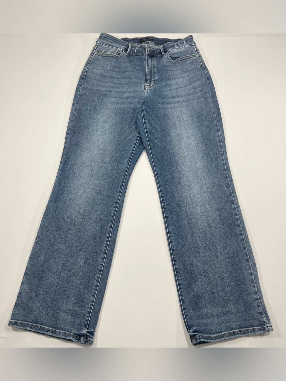 Judy Blue Wide Leg Jeans 14W Medium Wash High Rise Stretch Denim